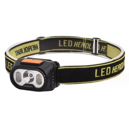 Фонарь налобный 2303-XPE+4SMD Motion Sensor Li-Ion ЗУ Type-C Box Yellow/Red (2245500235)