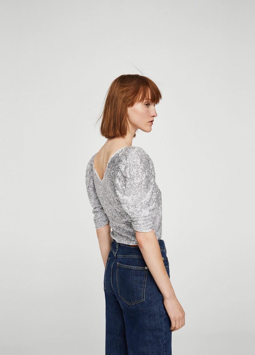 Блузка Mango M Серебряный (2000000839141) - фото 4 Блузка Mango M Серебряный (2000000839141) - фото 4
