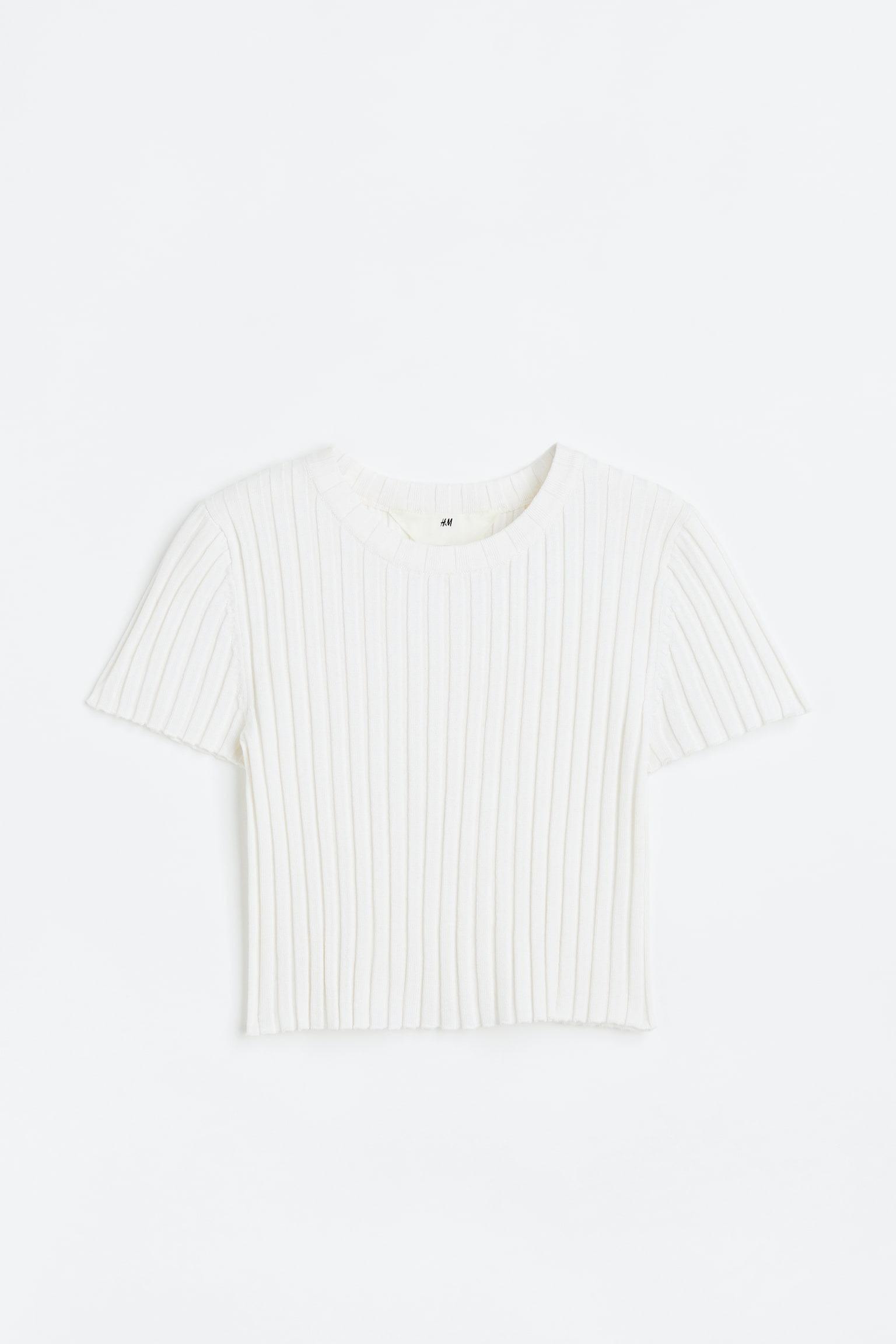 Топ рубчик для девочки H&M 146-152 см Белый (1147897003)