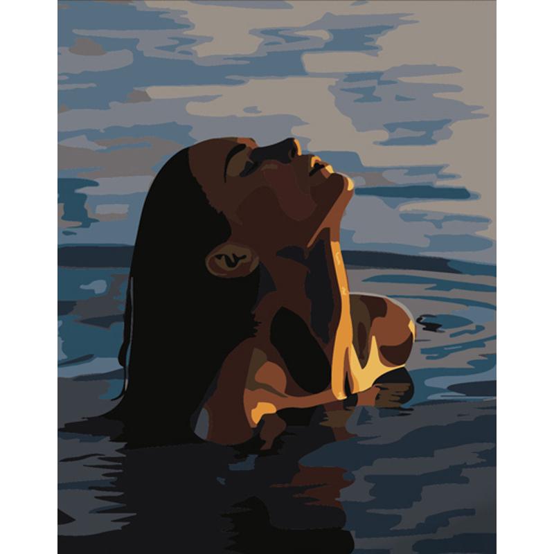 Картина по номерам Strateg Премиум Расслабление в воде 40х50 см (DY331)