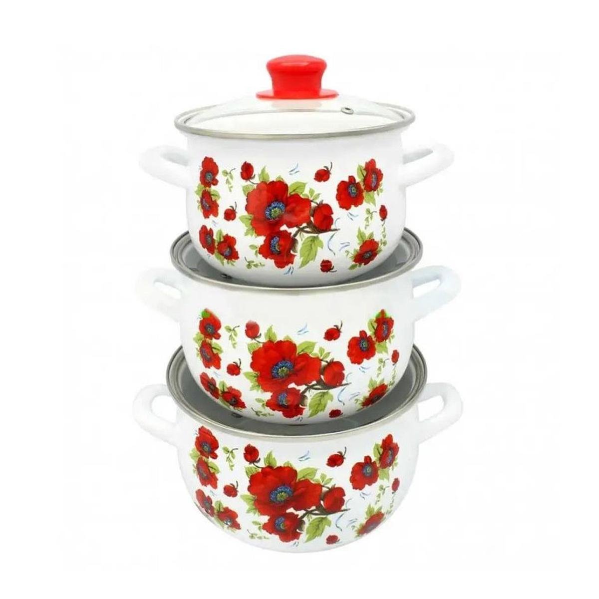 Набір каструль емальованих A-Plus 6 пр. (2056)