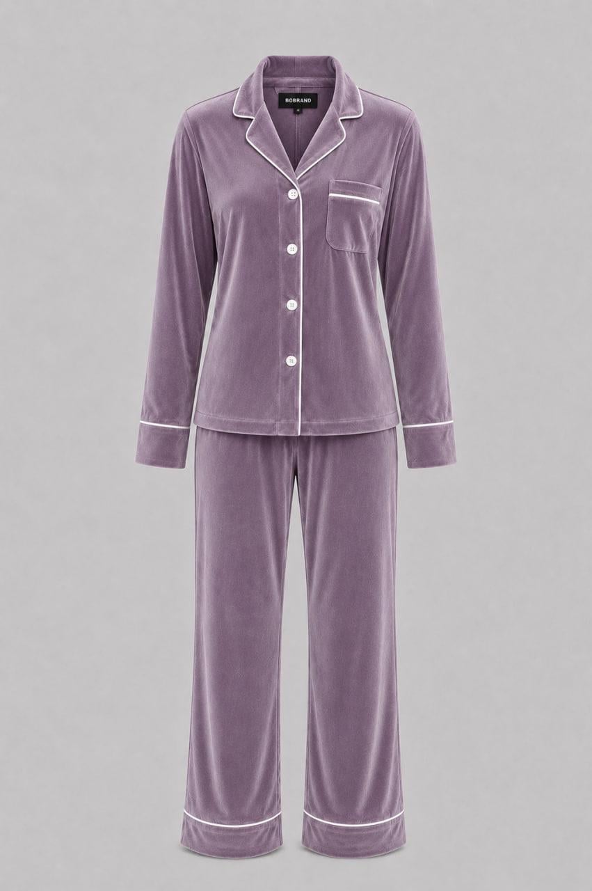 Піжама жіноча велюрова BO.Brand сорочка і штани 2XL (19472)
