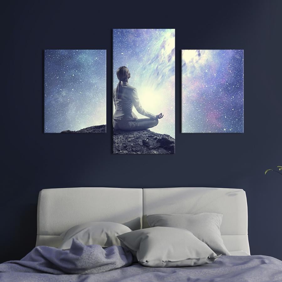Картина для интерьера Медитация и космос 66x40 см (518-32)