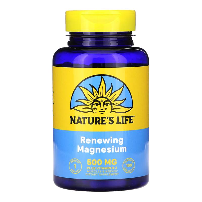 Магний и витамин В6 Nature's Life Magnesium 500 mg Plus Vitamin B-6 100 вега-капс. (21016-01)