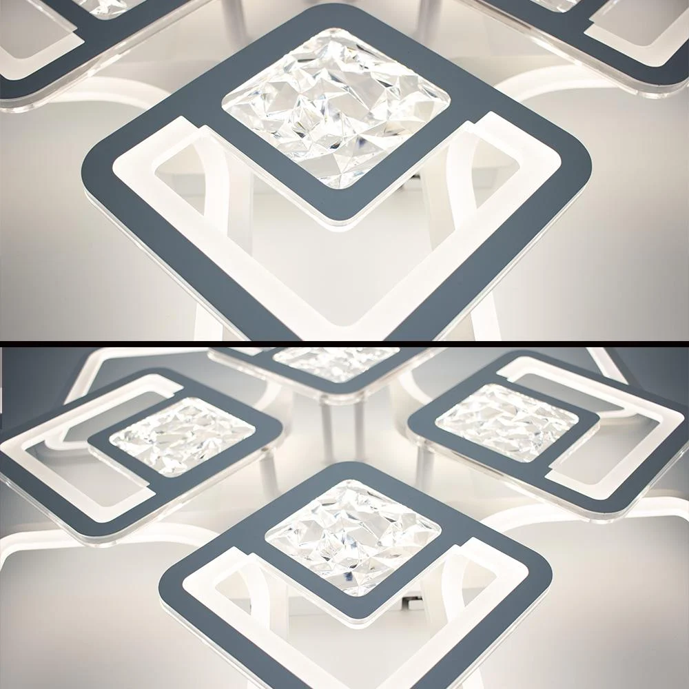 Люстра светодиодная ESLLSE TETRA TWIST 8S с пультом 165 Вт 595x595x110 мм Белый (10584) - фото 5 Люстра светодиодная ESLLSE TETRA TWIST 8S с пультом 165 Вт 595x595x110 мм Белый (10584) - фото 5