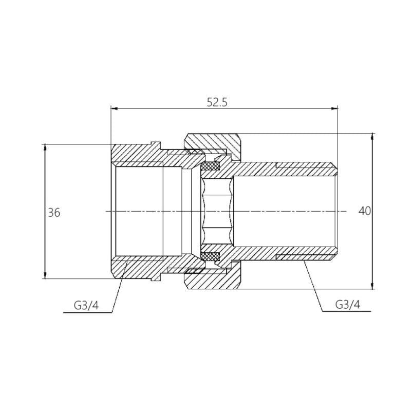 Згін американка прямий SD Forte 3/4" SF190W20 (FRRS00008304) - фото 2