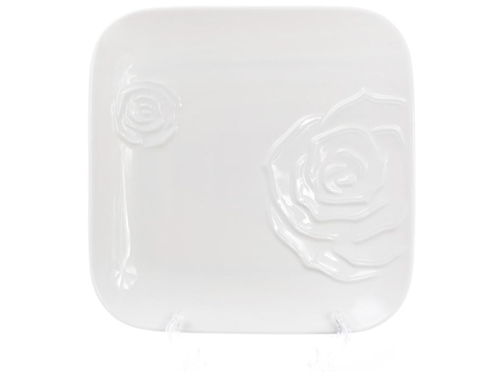 Тарелка обеденная квадратная Белый 25 см (BDI-558-519)