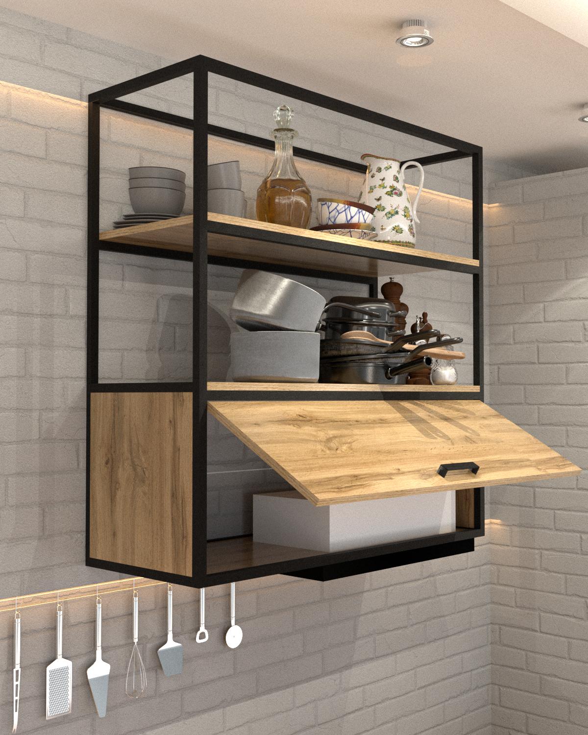 Шкаф навесной под вытяжку EcoLoft Фаволла DSP-1332-1 в стиле лофт Дуб Аппалачи (31933760)