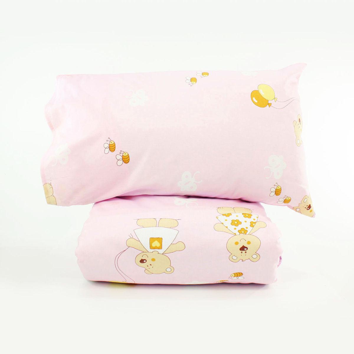 Простынь на резинке Т0711 120х60 см Розовый/Бежевый (144004)