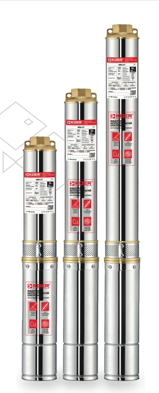 Насос скважинный центробежный KOER 2.5 SDM 1.5/12 пульт с кабелем 15 м (18921269) - фото 2