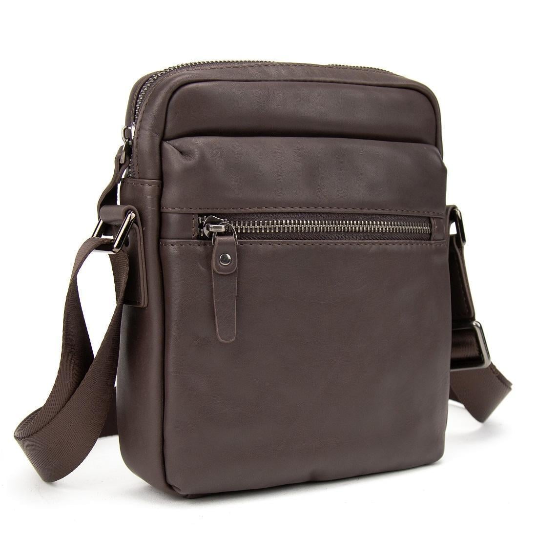 Мужская сумка кожаная Tiding Bag 8717C Коричневый (2711214879)