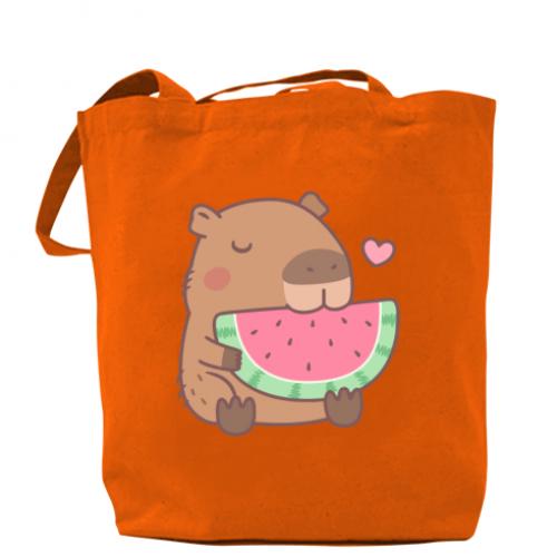 ЭКО-сумки-шопер Capybara and Watermelon (12979810-9-182940)