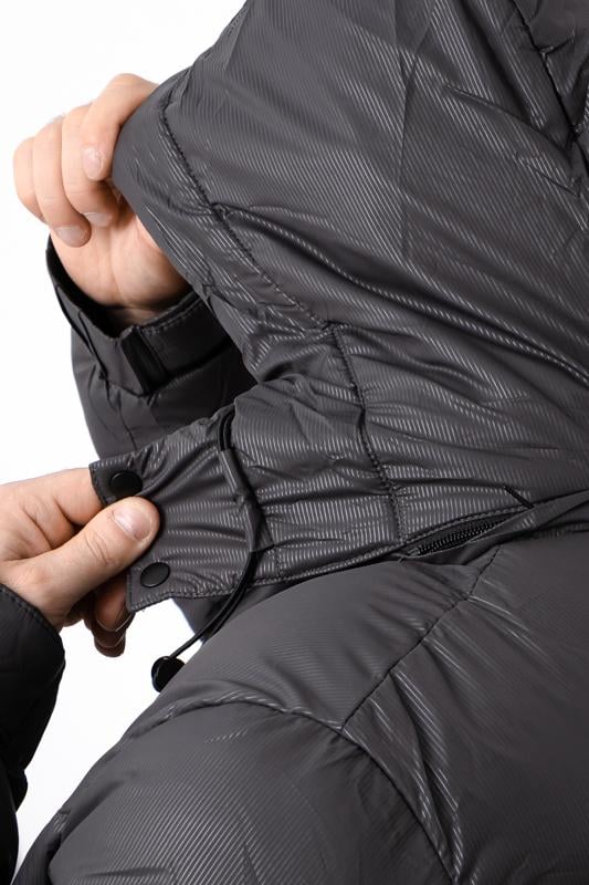 Куртка зимова стьобана чоловіча однотонна з відстібним капюшоном Носи Своє р. 50 Графітовий (16240) - фото 7 Куртка зимова стьобана чоловіча однотонна з відстібним капюшоном Носи Своє р. 50 Графітовий (16240) - фото 7