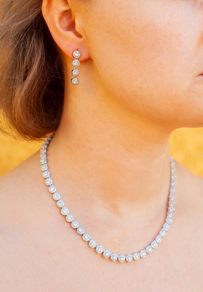Комплект колье и серьги Xuping Jewelry Ребека Серебристый