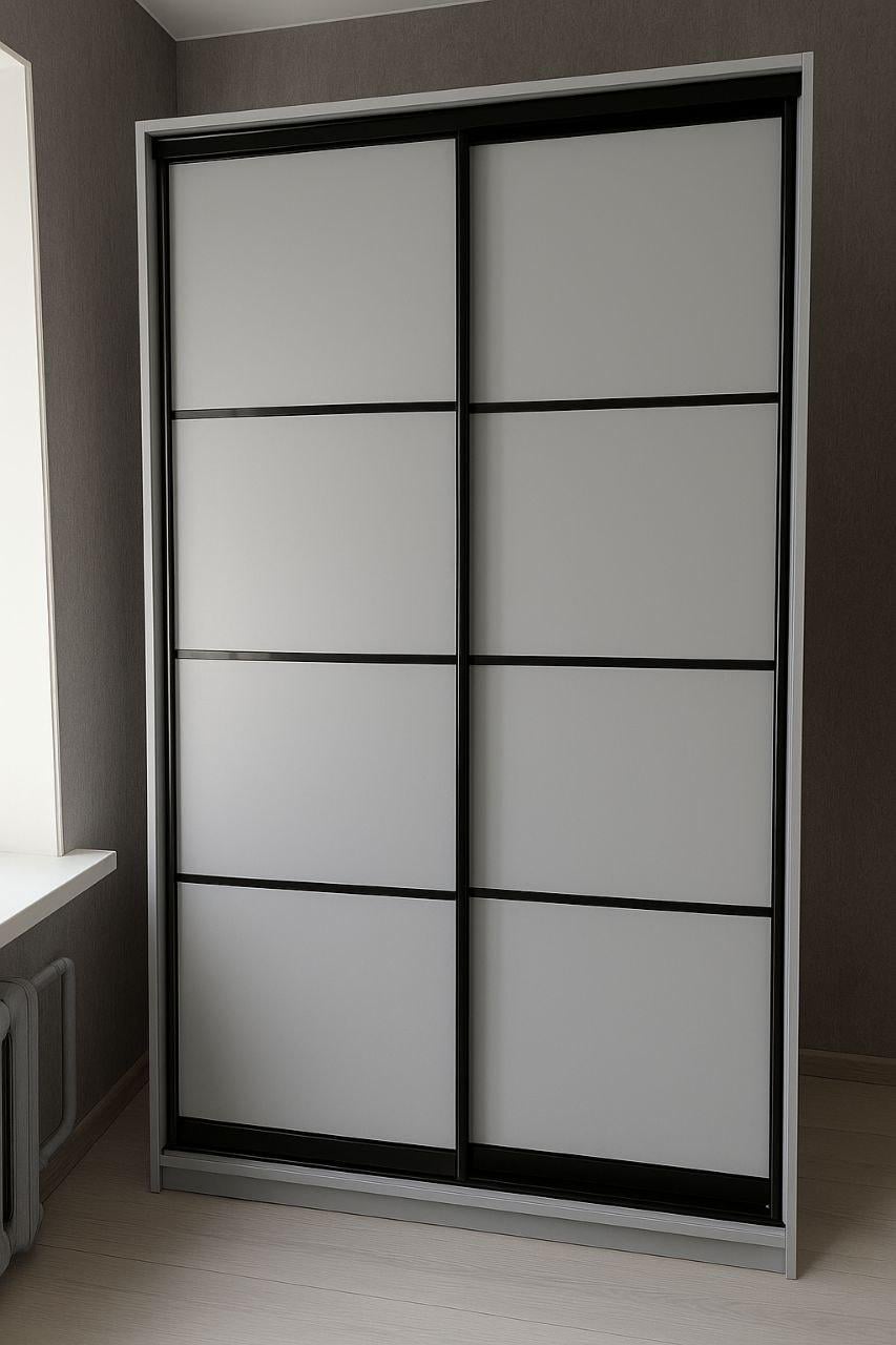 Шкаф купе Мириам комби 4 ДСП 900x2400x600 мм Серый (20919)