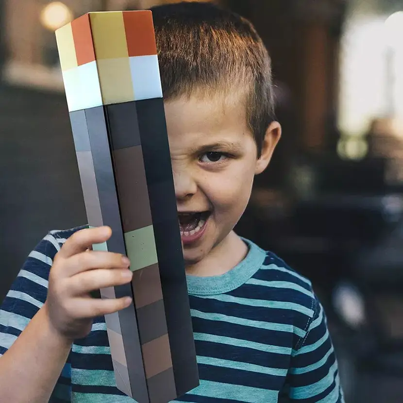 Ночник-светильник Факел Minecraft Майнкрафт LED на аккумуляторе USB - фото 7