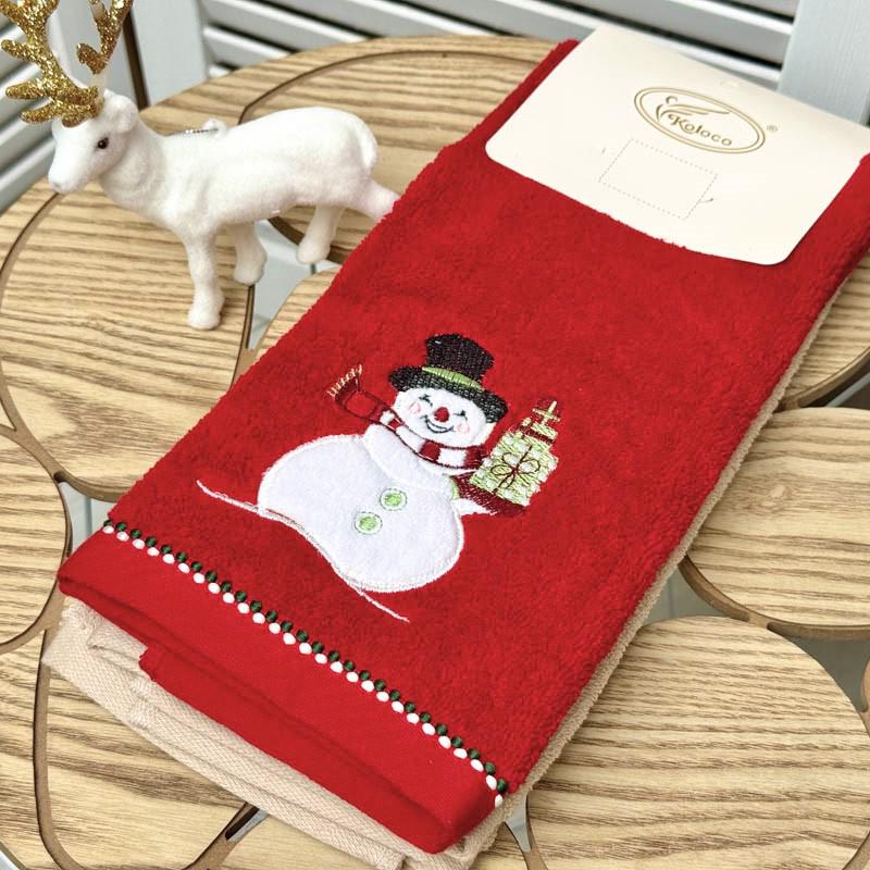 Рушник кухонний новорічні 40x60 см Темно-Червоний (88435)