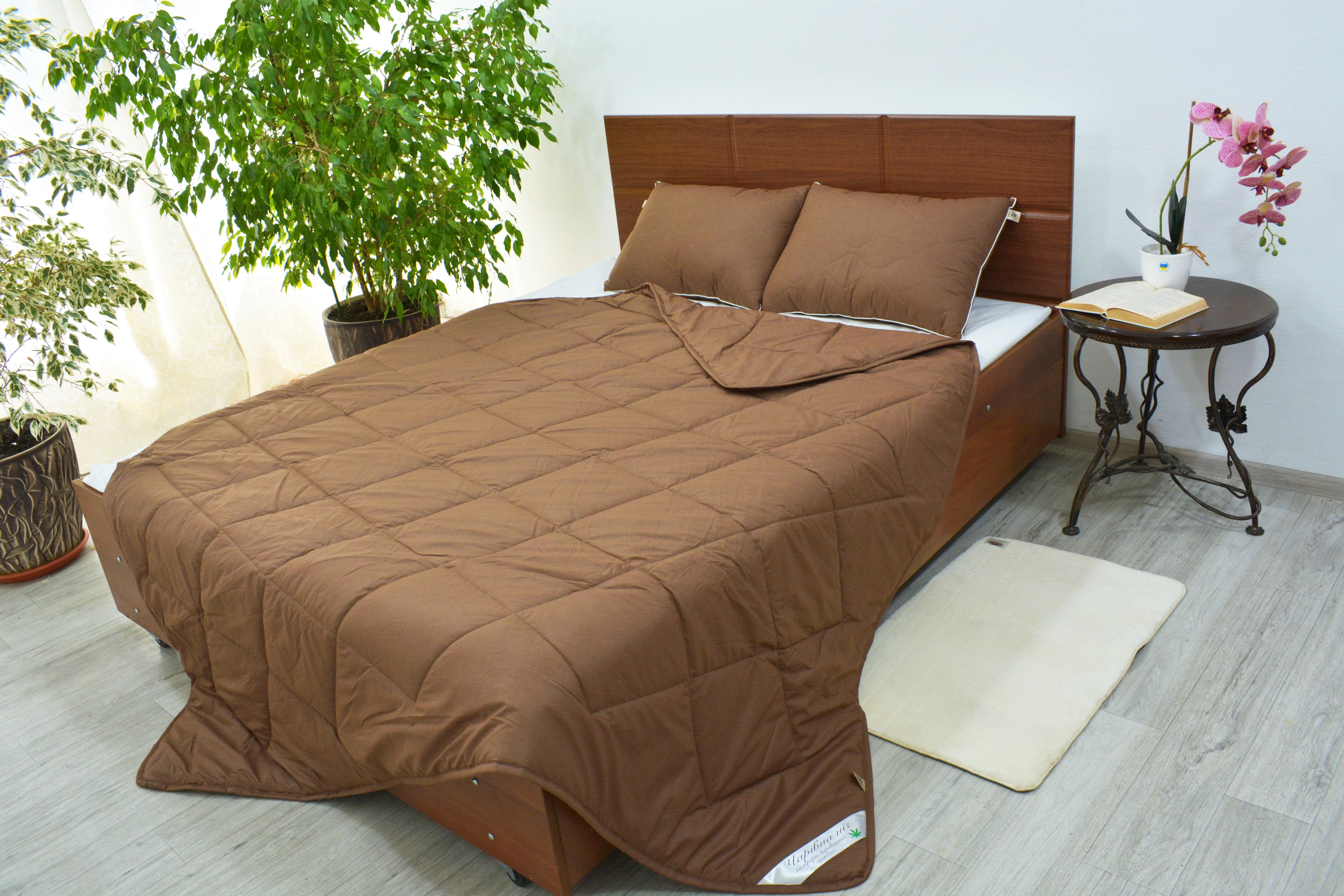 Одеяло конопляное Чарівна ніч летнее бязь 200x210 см Шоколадный - фото 2 Одеяло конопляное Чарівна ніч летнее бязь 200x210 см Шоколадный - фото 2