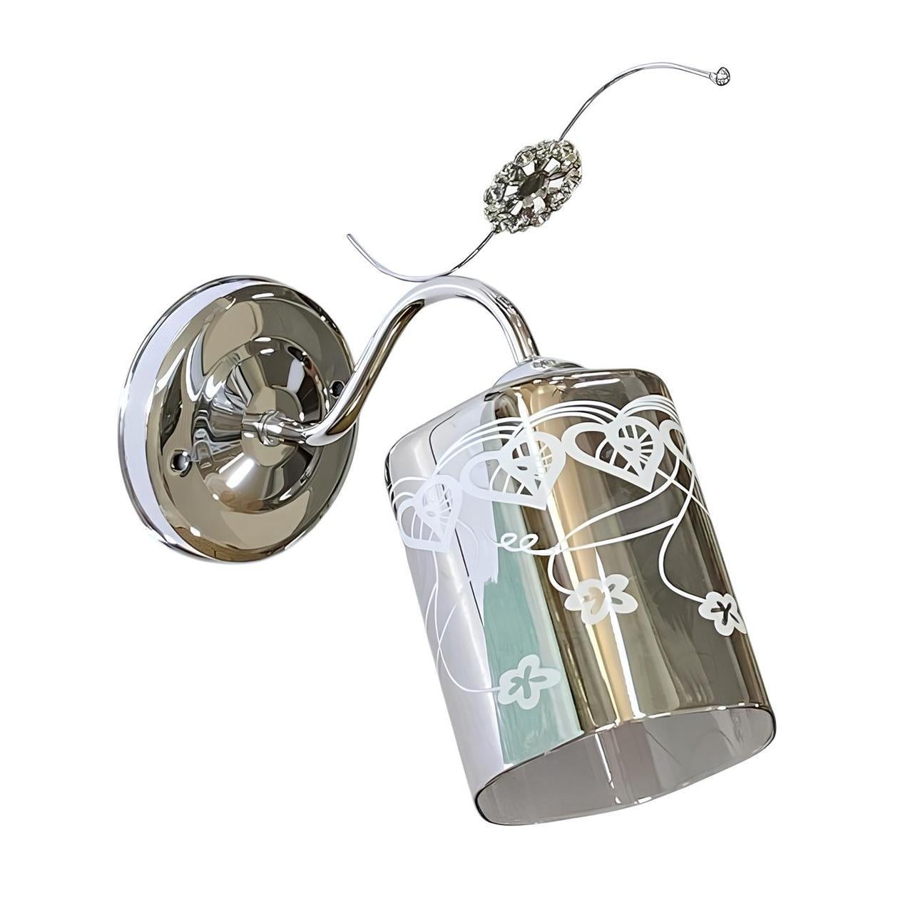 Бра Valeso с металлическим каркасом под одну лампу Е27 Хром (Ю B-6983B/1 CR)