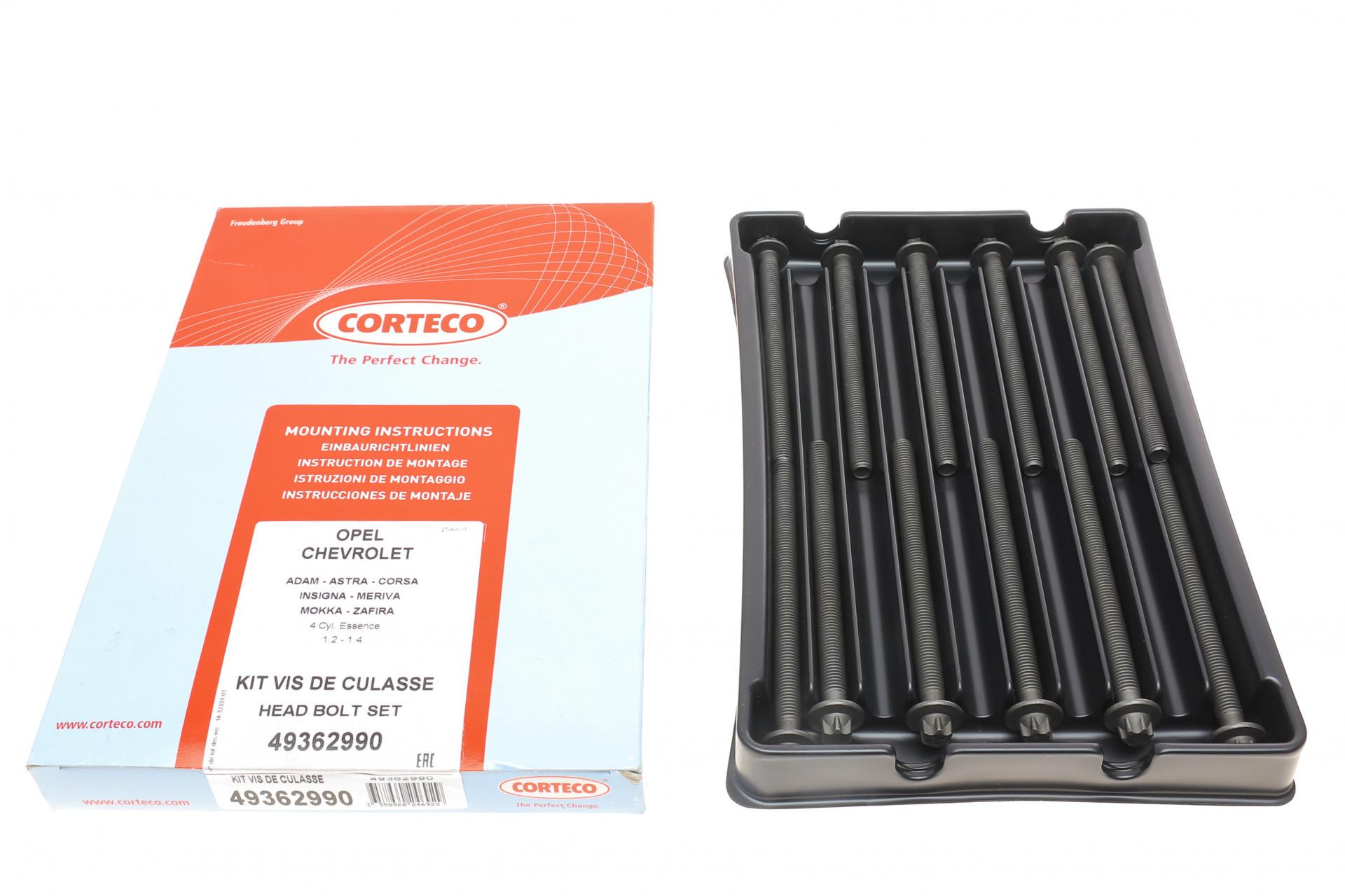 Болты головки CORTECO Chevrolet Aveo/Opel Astra J/Insignia/Zafira C 1,2-1,4LPG 08- 12 шт. (49362990)