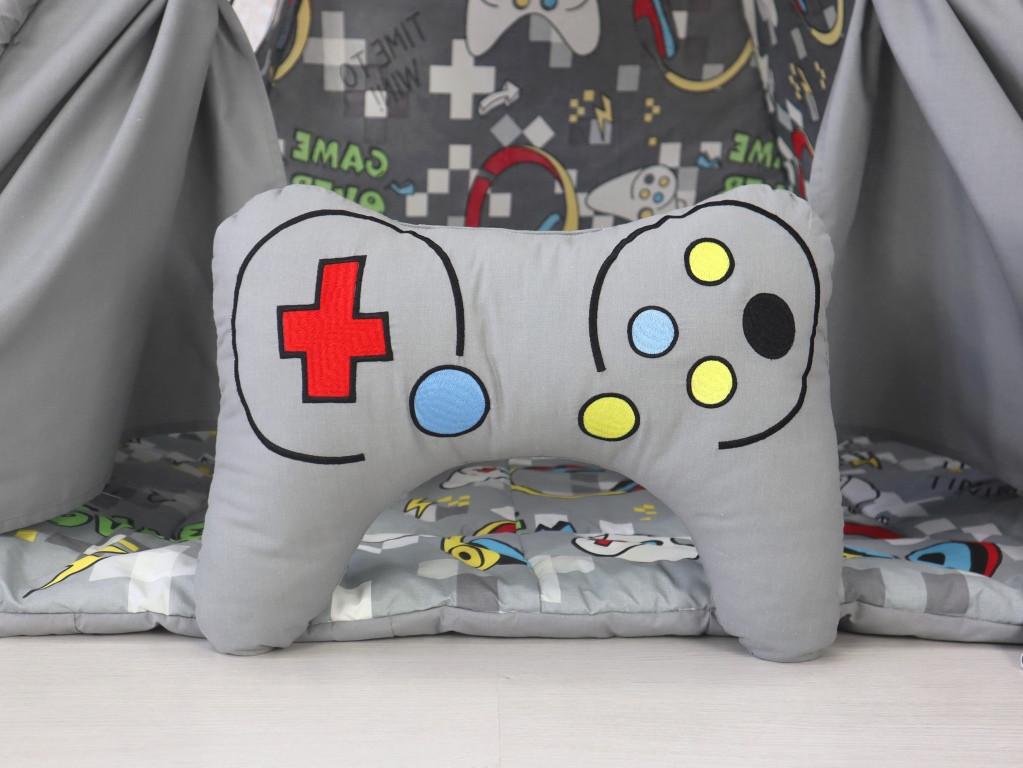 Вігвам для дітей Playstation графіт з матрацом і подушками - фото 4 Вігвам для дітей Playstation графіт з матрацом і подушками - фото 4