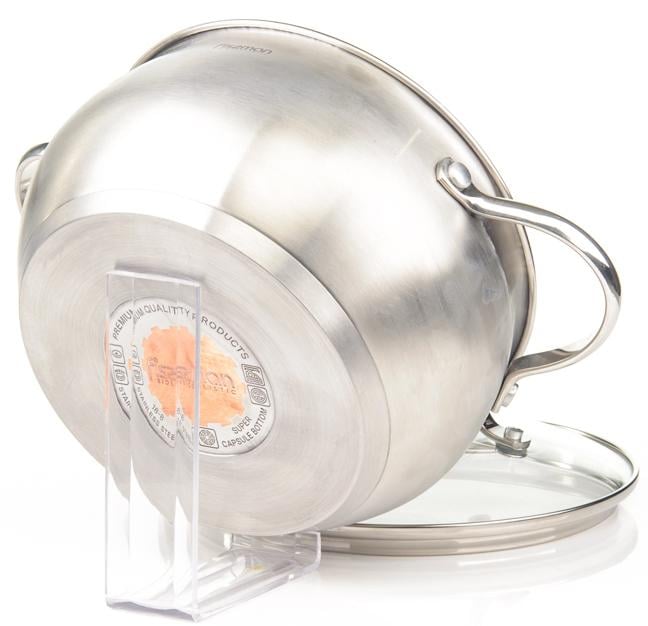 Каструля Fissman Martinez 5,9 л пузата з нержавіючої сталі (FN-SS-5139) - фото 3 Каструля Fissman Martinez 5,9 л пузата з нержавіючої сталі (FN-SS-5139) - фото 3