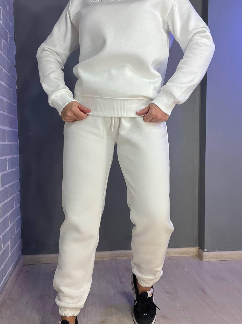 Брюки женские ENJOY 2925 спортивные джоггеры на резинке утепленные на флисе M Белый (1062) - фото 3 Брюки женские ENJOY 2925 спортивные джоггеры на резинке утепленные на флисе M Белый (1062) - фото 3