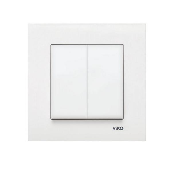 Выключатель Viko Karre встраиваемый двухклавишный Белый (90960002) Выключатель Viko Karre встраиваемый двухклавишный Белый (90960002)