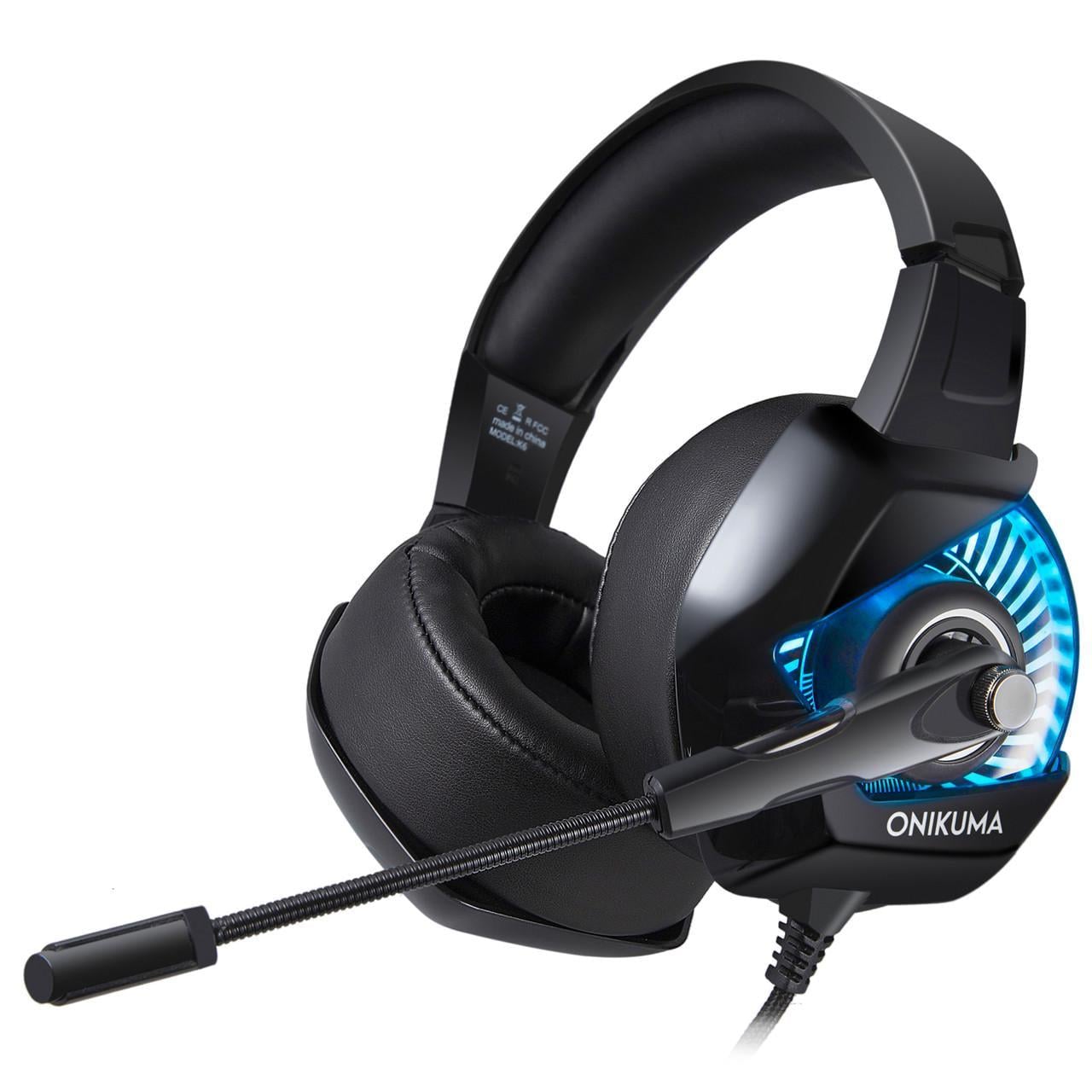 Наушники игровые ONIKUMA Gaming LED K6, черно-синие