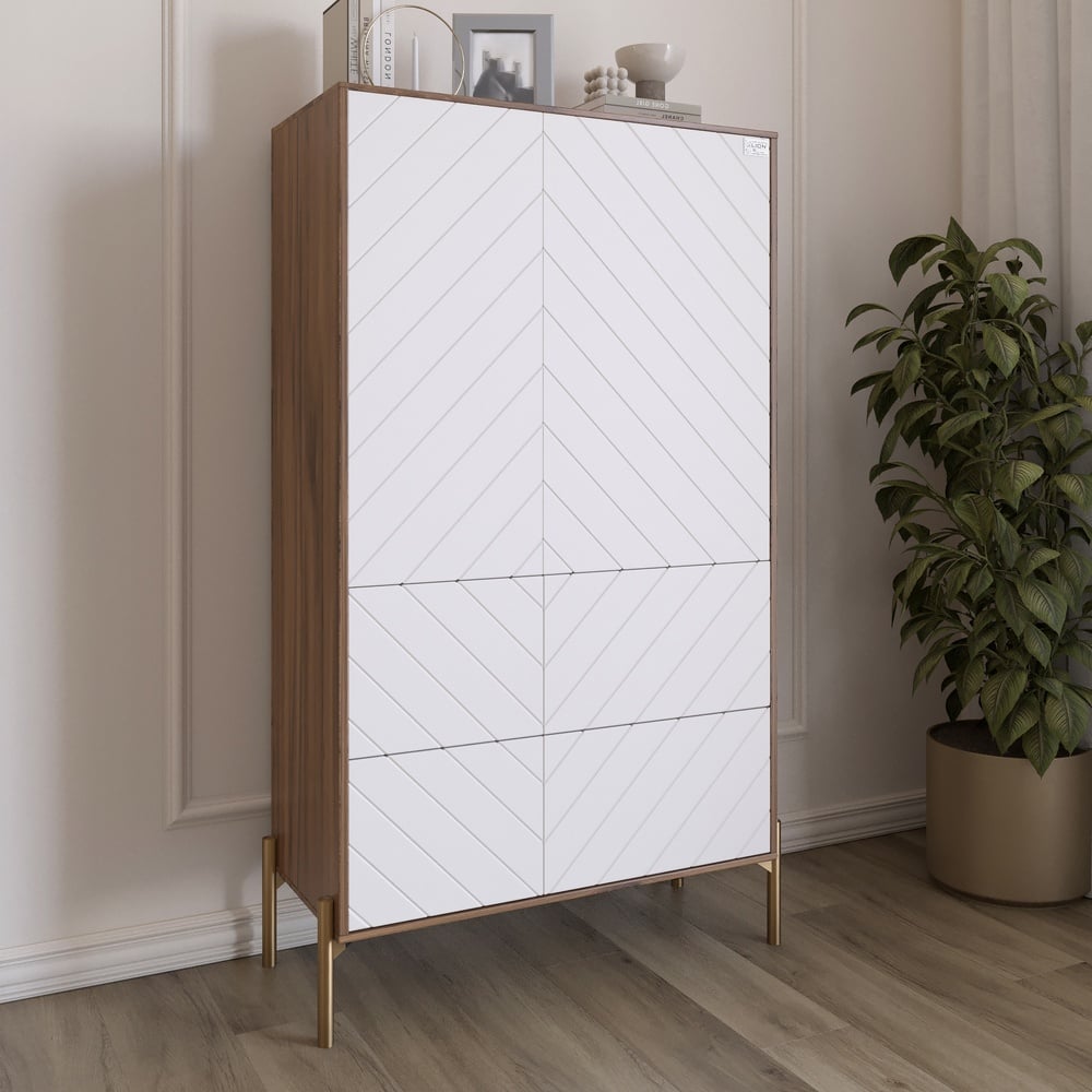 Комод-пенал Lion Амарант 84x40x150 см Дуб Ливорно/Белый (LION-042194) Комод-пенал Lion Амарант 84x40x150 см Дуб Ливорно/Белый (LION-042194)