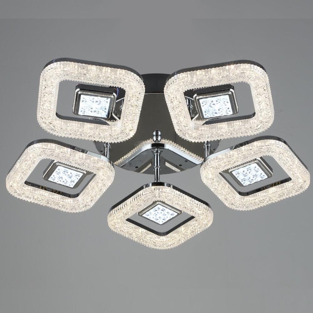 Люстра светодиодная Sirius на пять плафонов 55W 3000-6500К Хром (B YH897/5 CH)