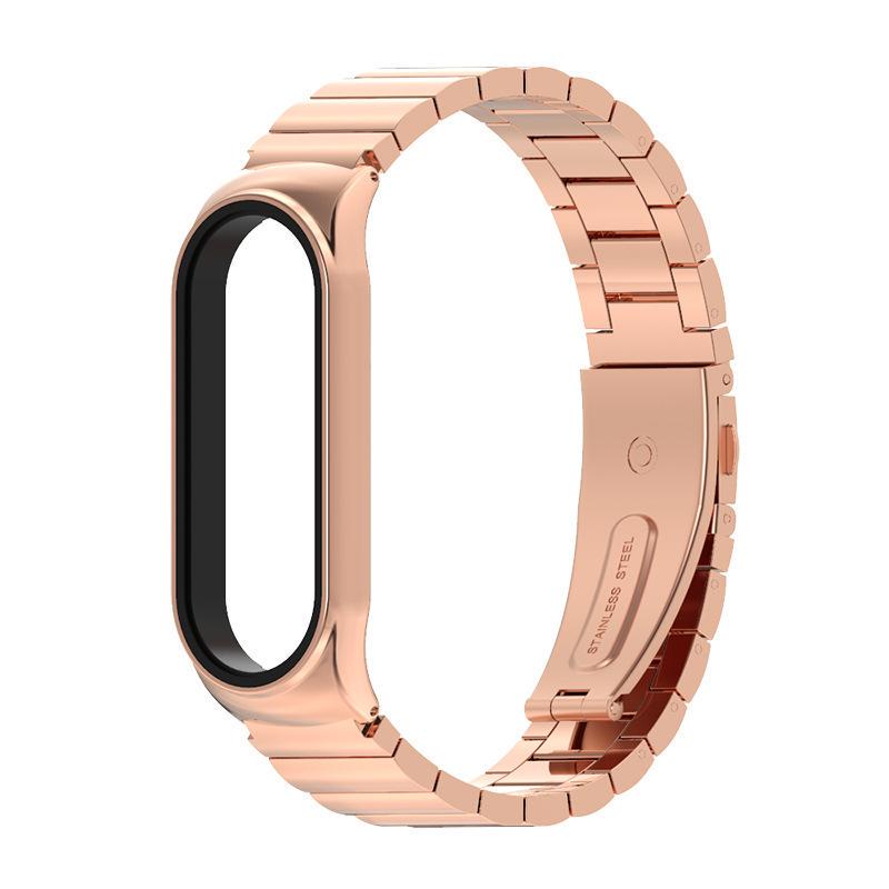 Ремешок для фитнес-браслетов MiJobs Bamboo CS металлический для Xiaomi Mi Band 5/6 Золотой/Розовый (2523P) - фото 1 Ремешок для фитнес-браслетов MiJobs Bamboo CS металлический для Xiaomi Mi Band 5/6 Золотой/Розовый (2523P) - фото 1