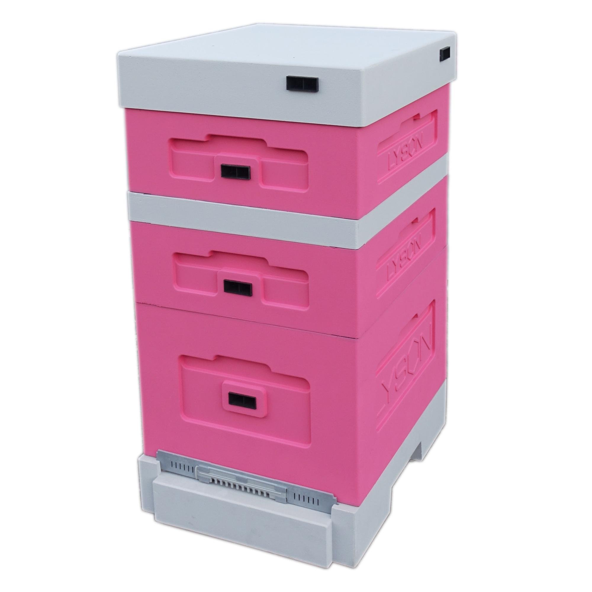 Вулик пінополістирольний Lyson Дадан на 10 рамок з гігієнічним дном фарбований Рожевий