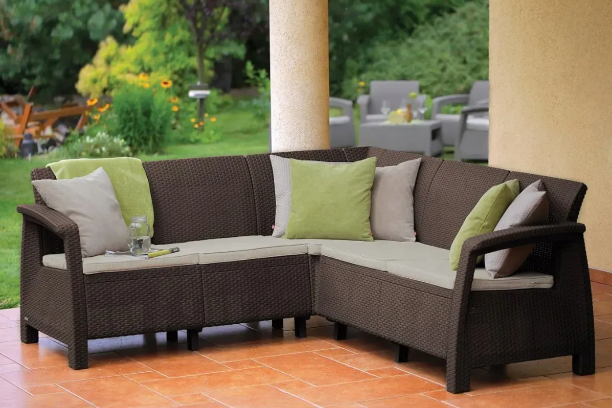 Диван садовий кутовий Keter Corfu Relax Коричневий (241728) - фото 6 Диван садовий кутовий Keter Corfu Relax Коричневий (241728) - фото 6