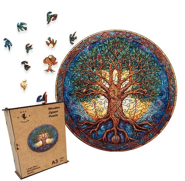 Пазл дерев'яний фігурний Max Woody Дерево Життя A3 200 деталей