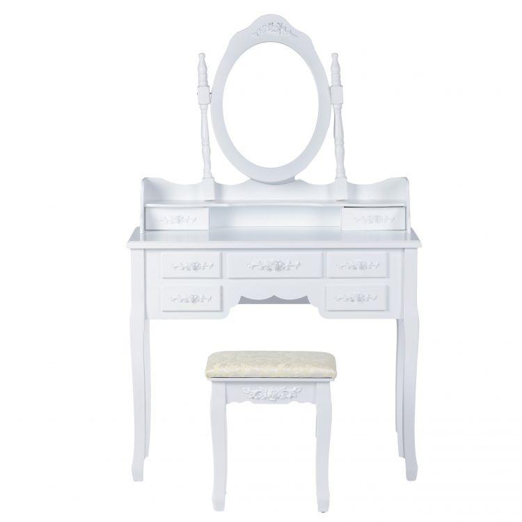 Туалетний столик GoodHome W-HY-006 із табуретом Білий (9091) - фото 2