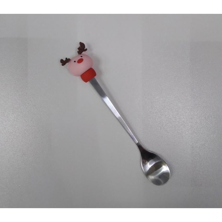 Кухоль новорічний Олень з кришкою та ложкою 360 мл Рожевий (O8030-220) - фото 3 Кухоль новорічний Олень з кришкою та ложкою 360 мл Рожевий (O8030-220) - фото 3