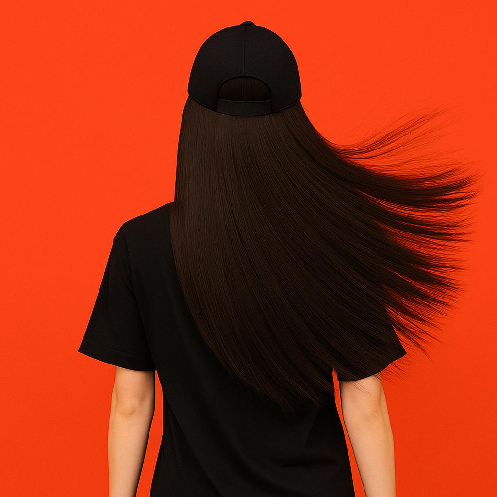 Перука кепка з волоссям 50 см Брюнетка (K1060-1) - фото 2