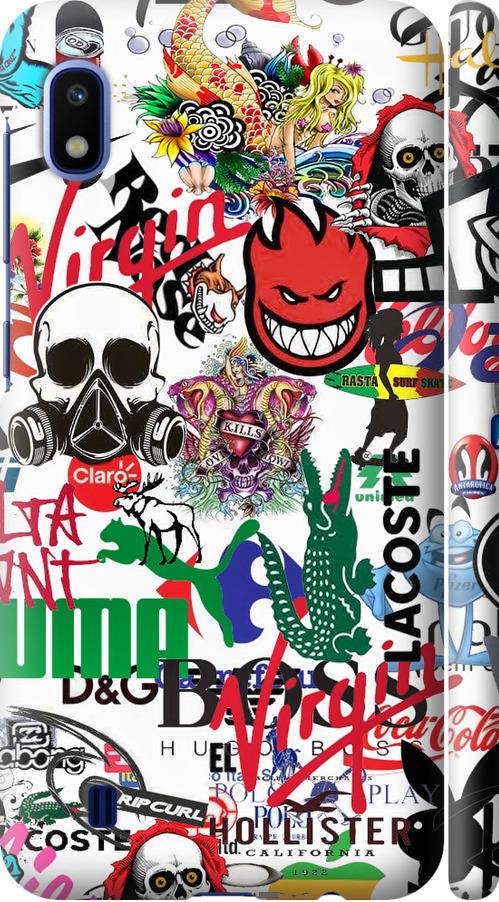 Чехол на Samsung Galaxy A10 2019 A105F Many different logos (4022m-1671-42517)