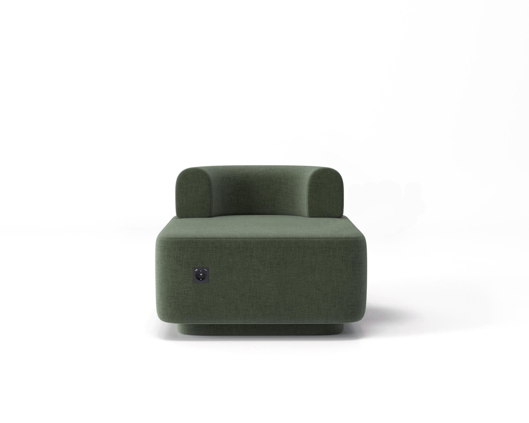 Кресло модульное Plump со встроенной розеткой и зарядкой USB 80x80x65 см Зеленый (0016) - фото 1 Кресло модульное Plump со встроенной розеткой и зарядкой USB 80x80x65 см Зеленый (0016) - фото 1