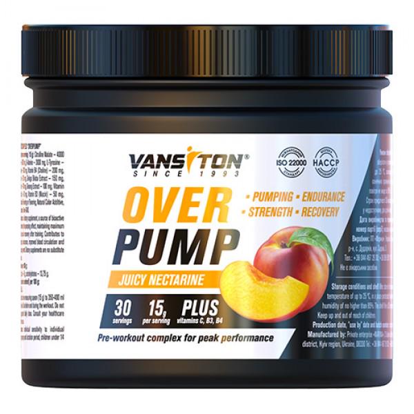 Предтренировочный комплекс Vansiton Overpump 450 г Сочный нектарин