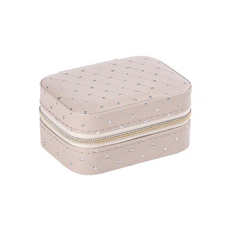 Шкатулка для украшений Casegrace SP-01304-B ​​портативная с молнией 10х7,5х5 см Beige (24366785)