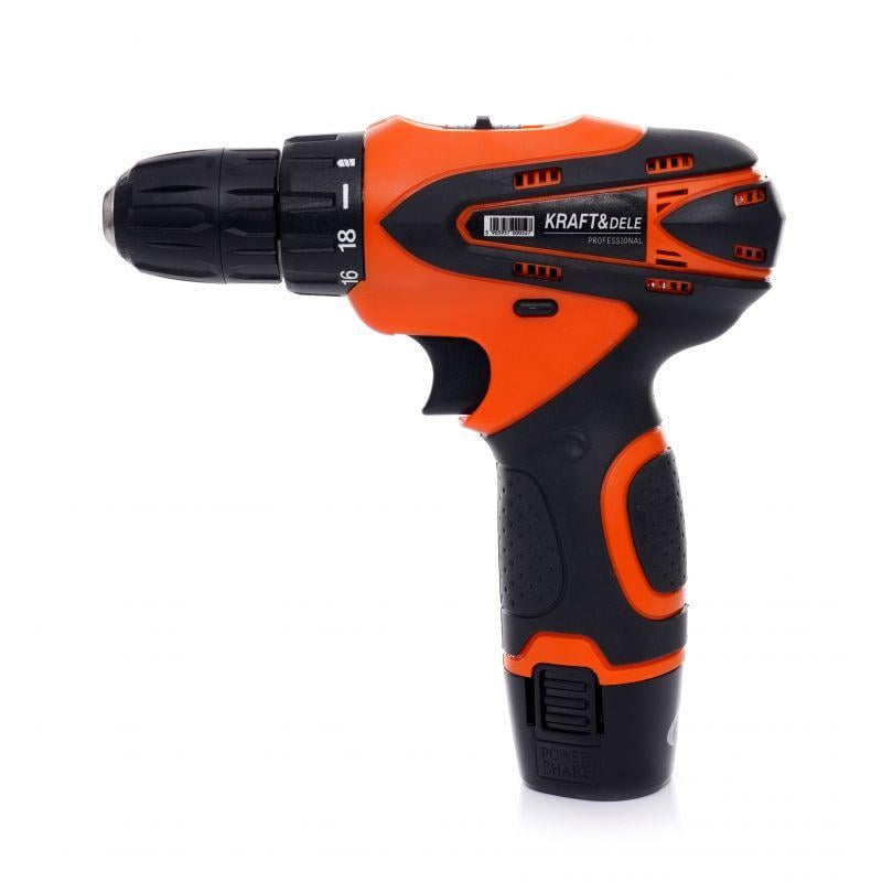 Дрель-шуруповерт аккумуляторный Kraft&Dele KD3066 2415716083 18 В 1300 мА/ч 30 Нм 2 скорости Li-Ion в кейсе - фото 2