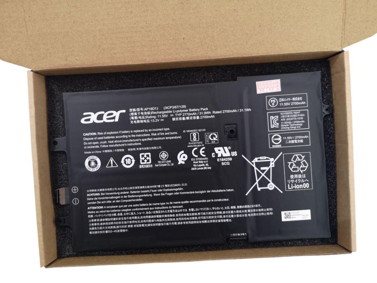Аккумулятор для Acer Swift 2019 SF714/AP18D7J 2770 mAh 31,9Wh (21176302)