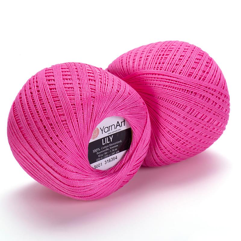 Пряжа YarnArt Lily 5001 Яскраво-рожевий