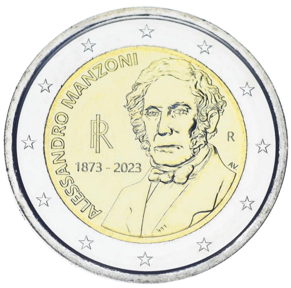 Коллекционная монета Италия 2 евро 2023 Биметалл UNC 150 лет со дня смерти Алессандро Мандзони (М17753)