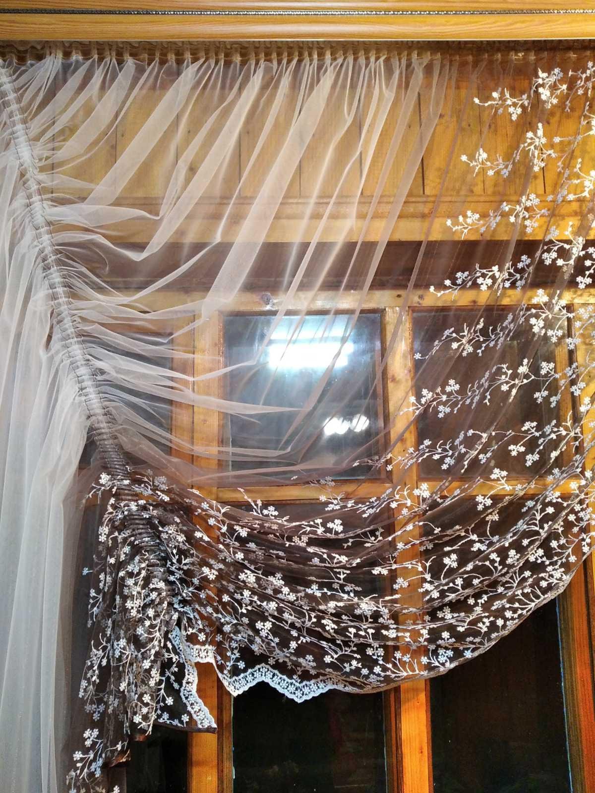 Фіранка готова коротка Камелія ліва Шоколадний - фото 3