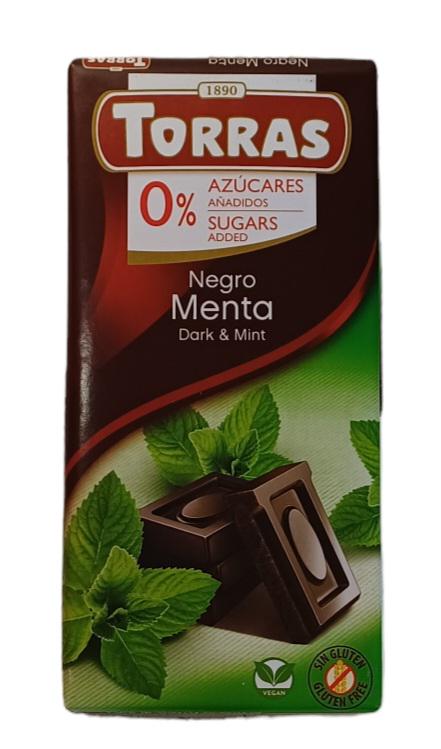 Шоколад Torras Черный с мятой без сахара без глютена 75 г (58533) Шоколад Torras Черный с мятой без сахара без глютена 75 г (58533)