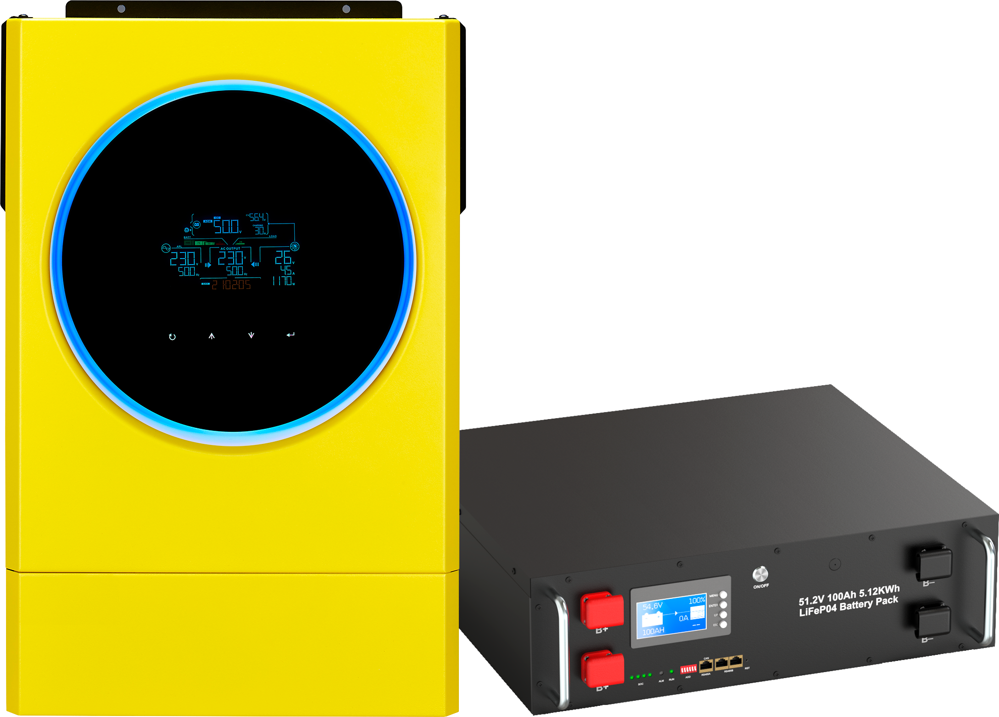 Инвентор гибридный InfiniSolar V 4 On-Grid 6 кВт/батарея аккумуляторная литий-железо-фосфатная CERRNSS