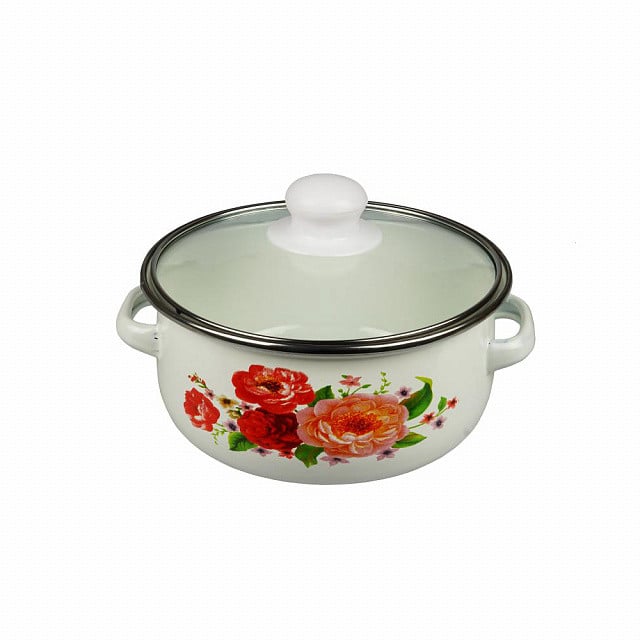 Набір емальованих каструль Supretto 3 предмета, Білий - фото 3